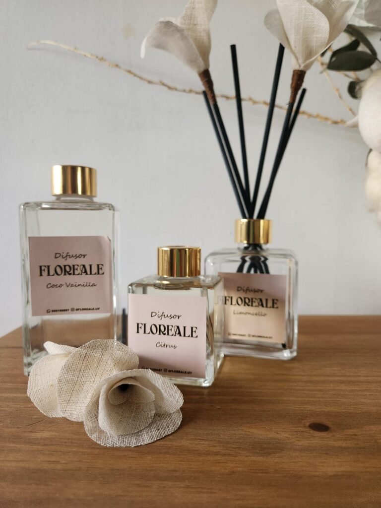 DIFUSOR CON FLORES DE TELA 100ml