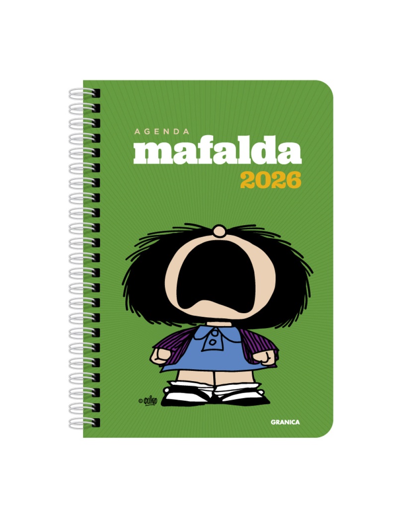 AGENDA MAFALDA 2026 ANILLADA VERDE
